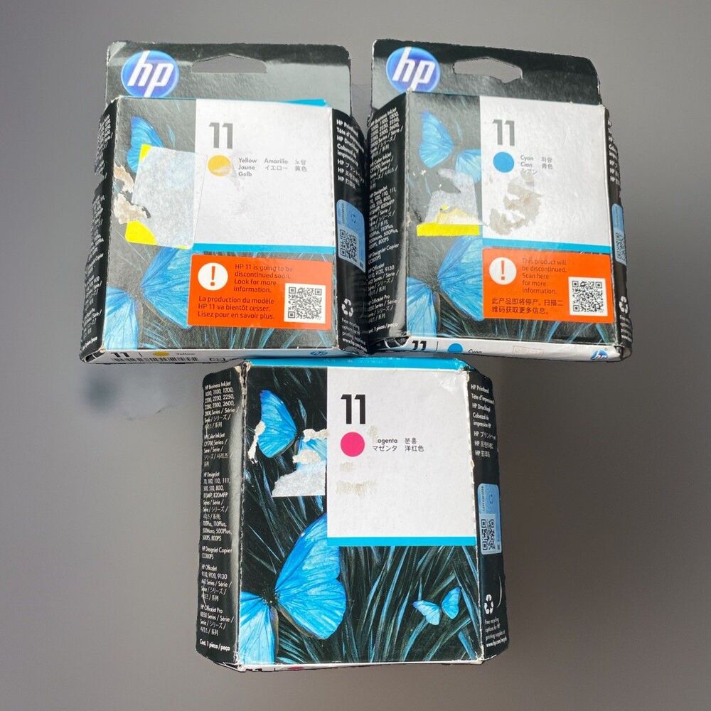 Genuine HP 11 Printhead Set C4811A C4812A C4813A 2024 New Sealed